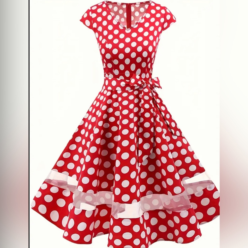 GARDENWED RETRO POLKA-DOT DRESS